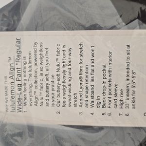 Lululemon align wide leg pant high rise regular